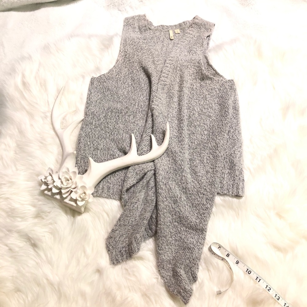 Frenchi Vest Knitted Waterfall Grey Size XL Open F
